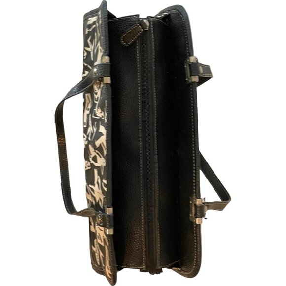 Sydney Love Black & White Leather Shoulder Bag Inner Pocket Medium Size - Picture 6 of 11